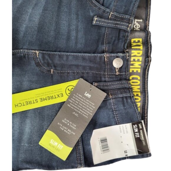 LEE Extreme Comfort Adjustable Waist Slim Fit Blue Jeans - NWT Boys 12 R - Picture 6 of 6